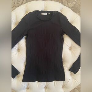 ARITZIA Black Ribbed Long Sleeve Top sz S